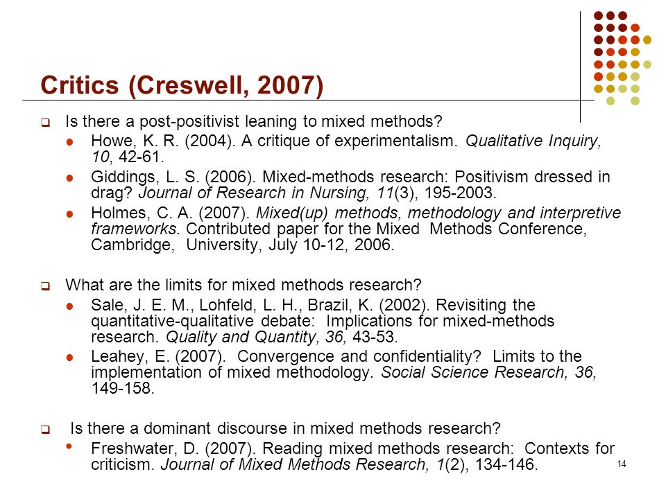 characteristics of mixed method research